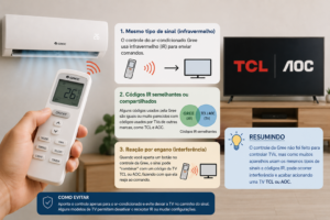Por que o controle do ar-condicionado Gree aciona a TCL ou a AOC?